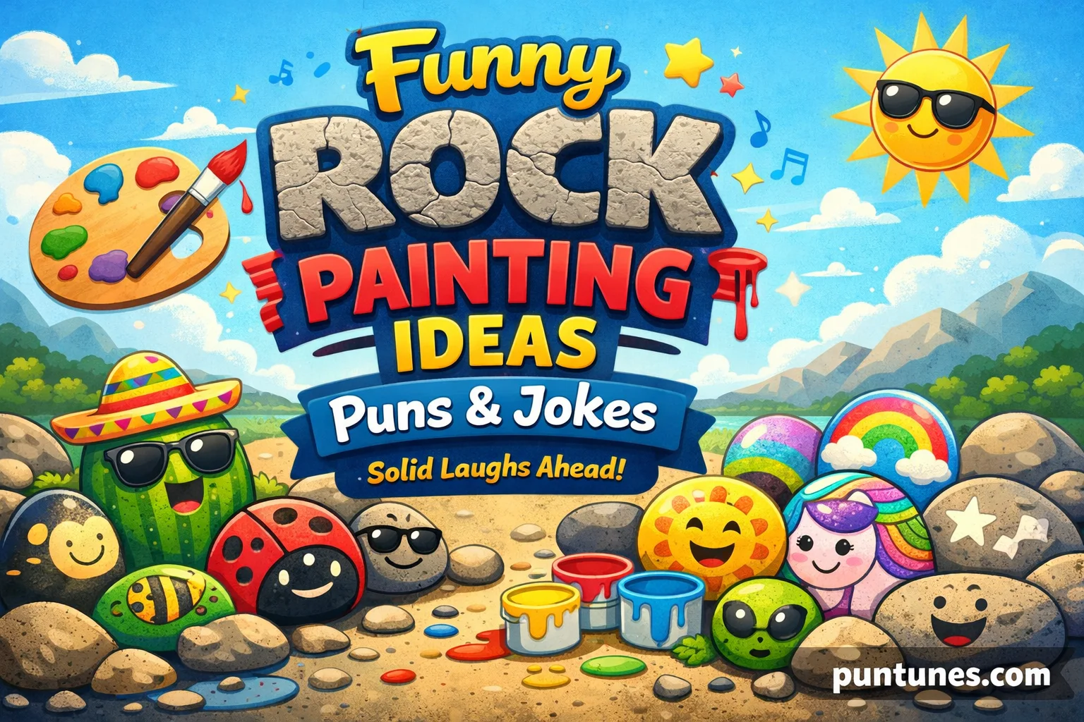 puns funny rock painting ideas